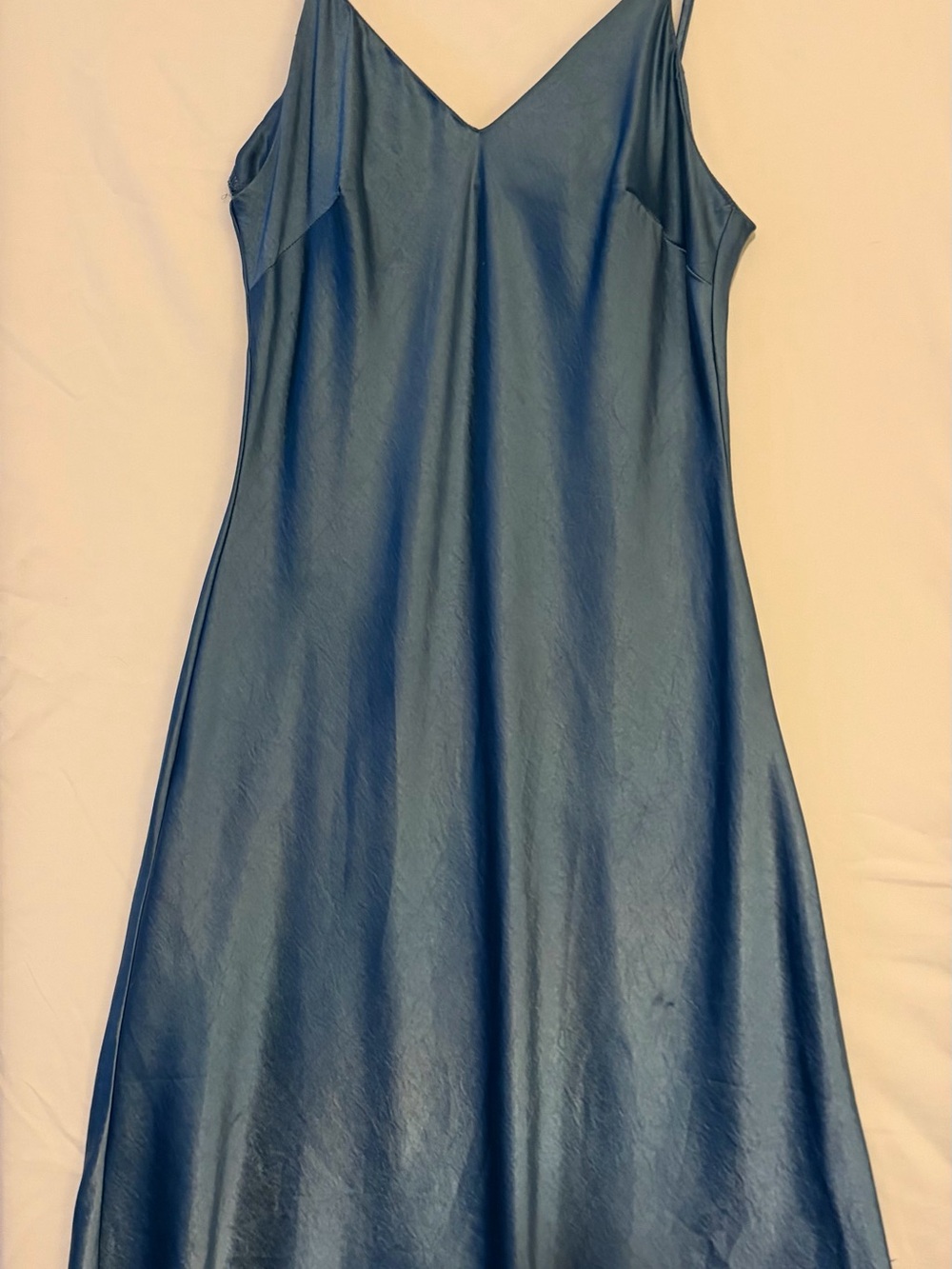 Dress Forum Blue Satin Maxi Slip Dress